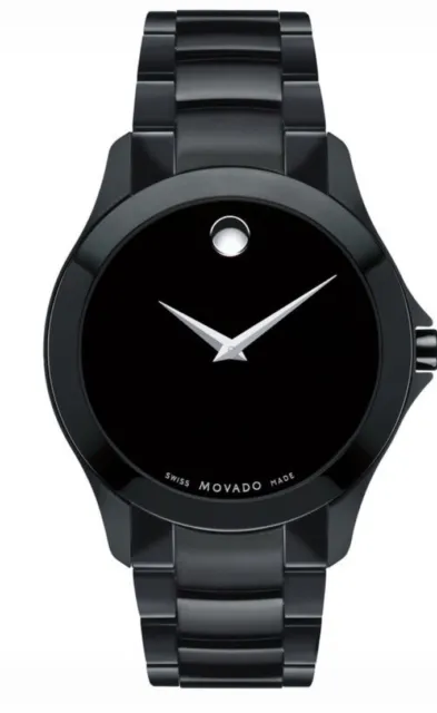 Brand New Movado Men's Museum Black Stainless Steel Swiss Watch Masino 0607035