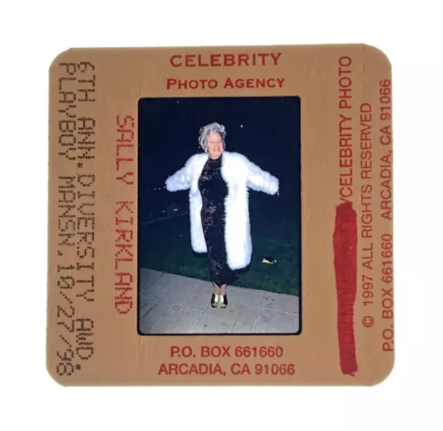 Sally Kirkland (1998) 35Mm Transparency Slide Celebrity Fur Coat Photo Vintage