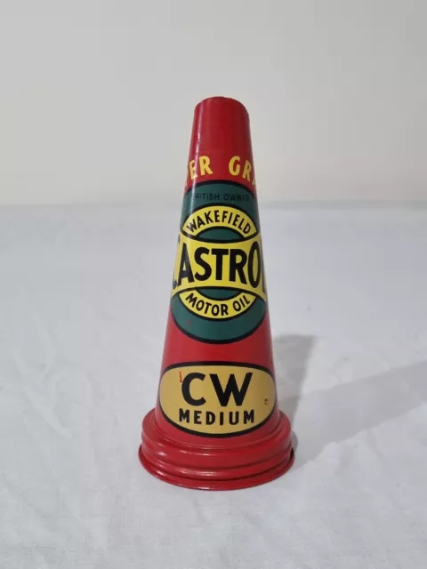 Early Restored Castrol Wakefield Oil Bottle Tin Top