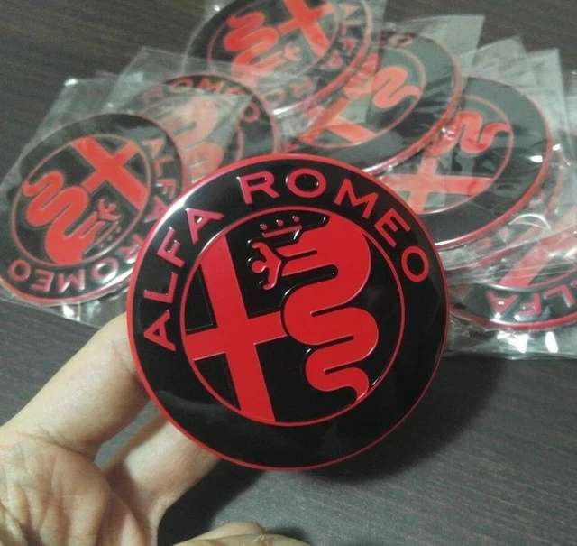 2 Stemmi Alfa Romeo Nero E Rosso 74mm - Per Cofano Anteriore E Posteriore | Compatibile Con 147, 156, 159, Mito, Brera - Foto 7