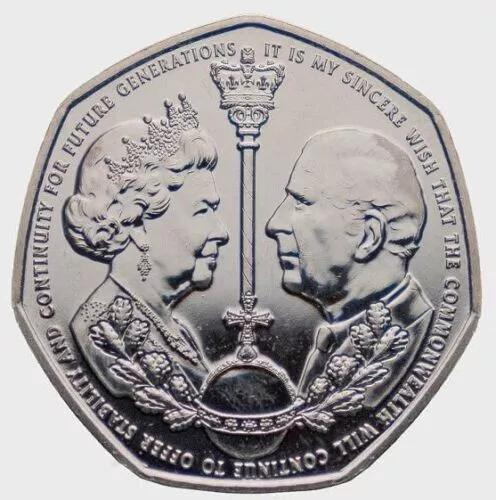 2022  50p Gibraltar  End & Beginning of an King Charles Fifty Pence coin Unc