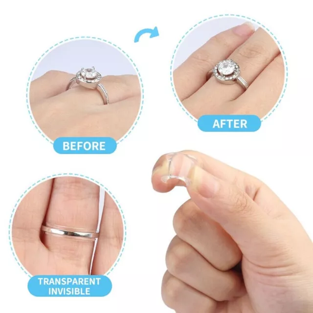 8 Sizes Silicone Invisible Clear Ring Size Adjuster Fit Any Rings Jewelry XK 3