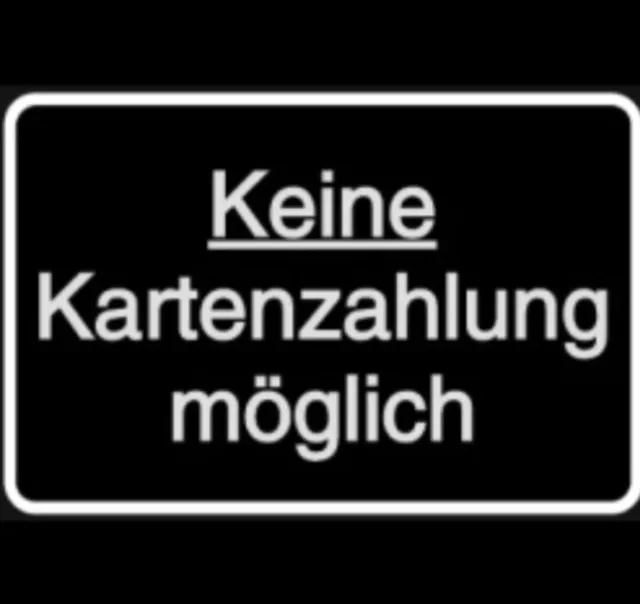 2x KEINE KARTENZAHLUNG MÖGLICH / AUFKLEBER / Barzahlung / Cash only /EC Karte 3