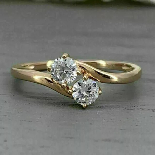 2.00Ct Round Cut Created Diamond Women's Wedding Ring 14K Yellow Gold Plated
