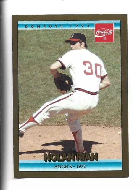 1992 Donruss Coca-Cola #6 Nolan Ryan card, Texas Rangers HOF