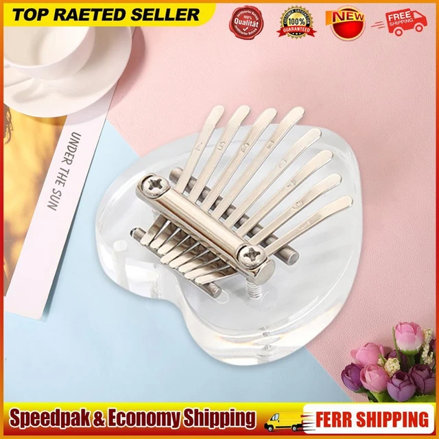 Mini Kalimba Daumenklavier Acryl 8-Ton süßes Fingerklavier Musik Geschenk (Herz)