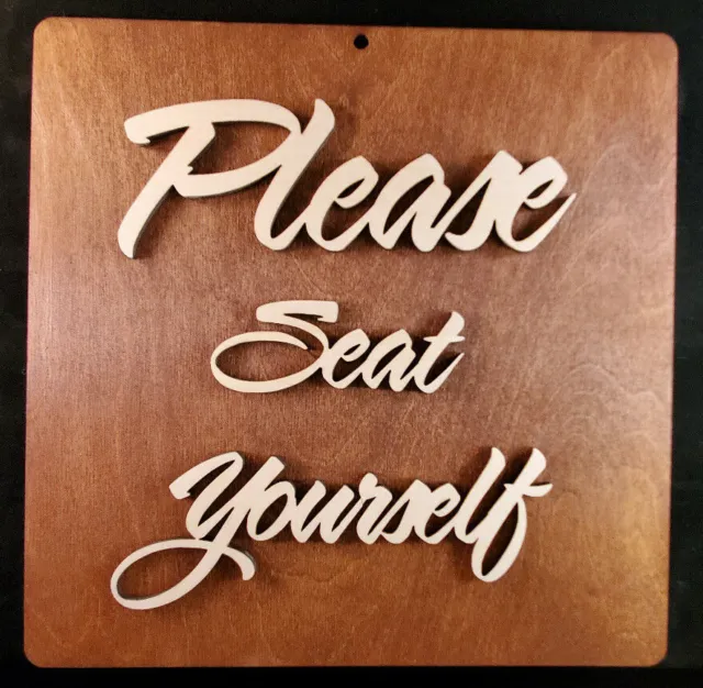 " Please Seat Yourself " Funny Bathroom Sign.Custom made Home Decor