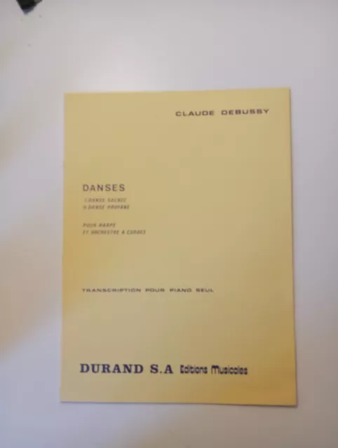 Debussy - Danse sacrée et Danse profane- pour piano seul - Durand