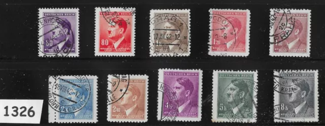 #1326     WWII Adolf Hitler stamp group /  10 different 1941 Occupation issues