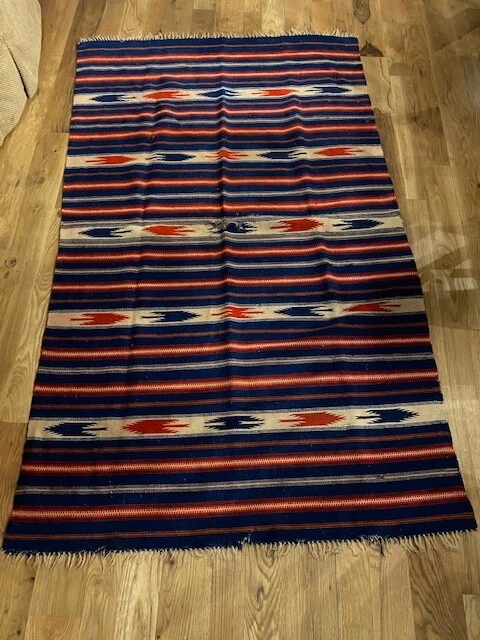 Native American Chimayo Weaving 49" x 80"  c. 1920-1930s 2
