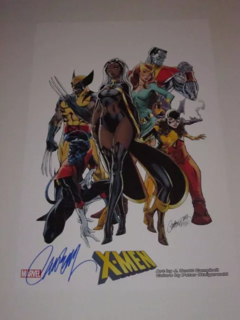 2017 SDCC XMEN ART PRINT #2 SIGNED BY J SCOTT CAMPBELL 11x17