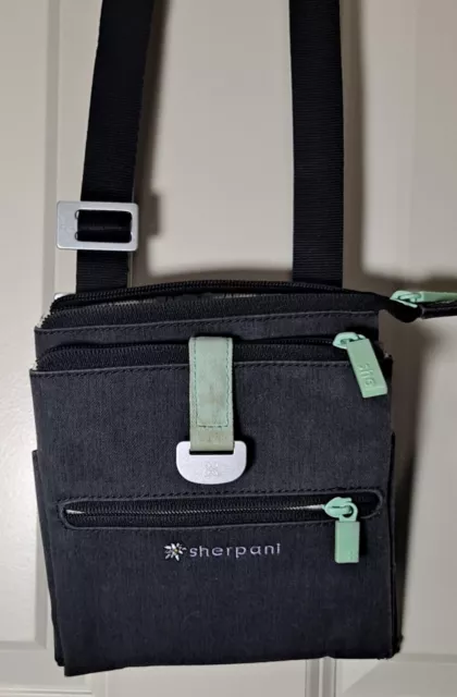 Sherpani Lima Crossbody Purse Gray Travel Bag Multiple Compartments & Pockets
