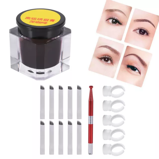 3D Eyebrow Tattoo Microblading Needle Pen Pigment Practice Kit GSA