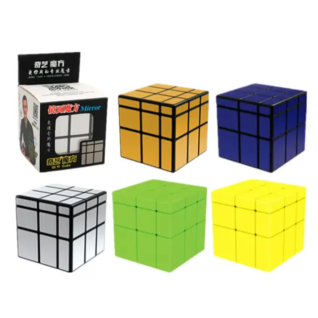 QIYI Spiegelwürfel 3x3x3 Magic Speed Cube Silber Gold Aufkleber...