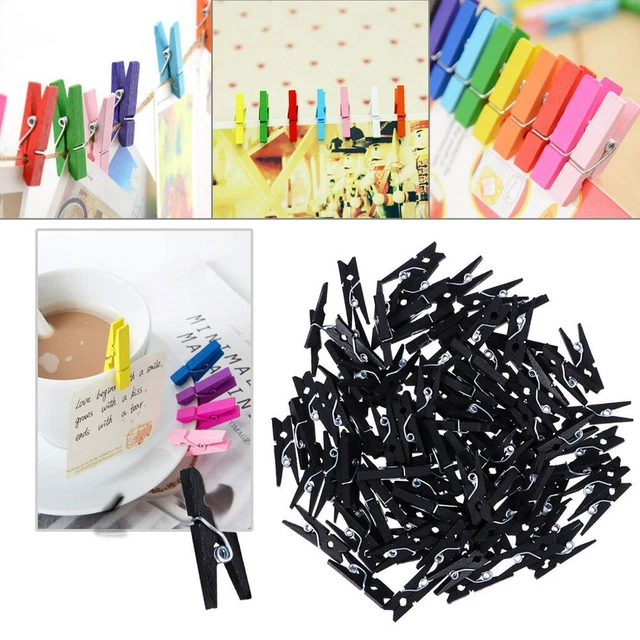 Holz Pegs Foto Clips Diy Foto Clip Schwarz Wäscheklammern