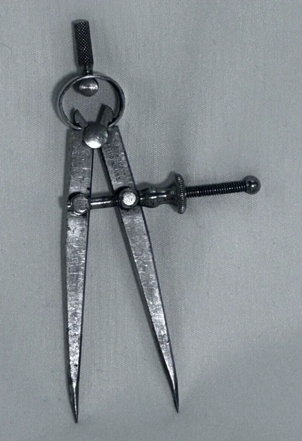VINTAGE L.S. STARRETT Athol Mass  Bow Compass Drafting  Tool 4”