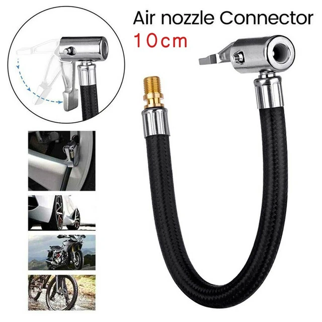 QUARKZMAN Rallonge Gonfleur Pneus 2m - Adaptateur Valve Cuivre - Pour Voiture, Moto, Vélo