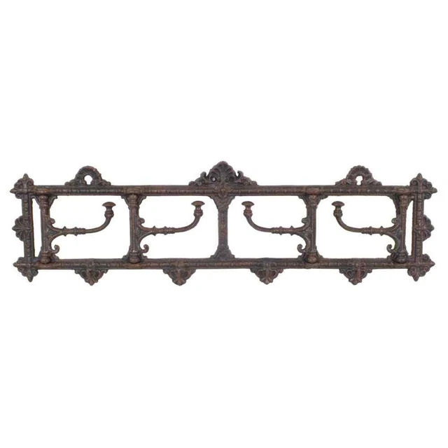 Victorian Style Cast Iron Folding Coat Hanger Hook Ornate Home Accessories Decor