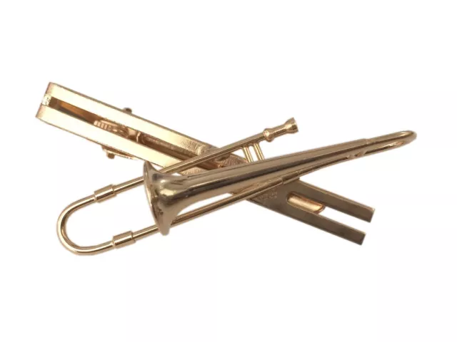 Trombone Tie Clip Tie Pin Miniblings Trombone Trombonist Golden + Box Trombone Tie Clip Tie Pin Miniblings Trombone Trombonist Golden + Box