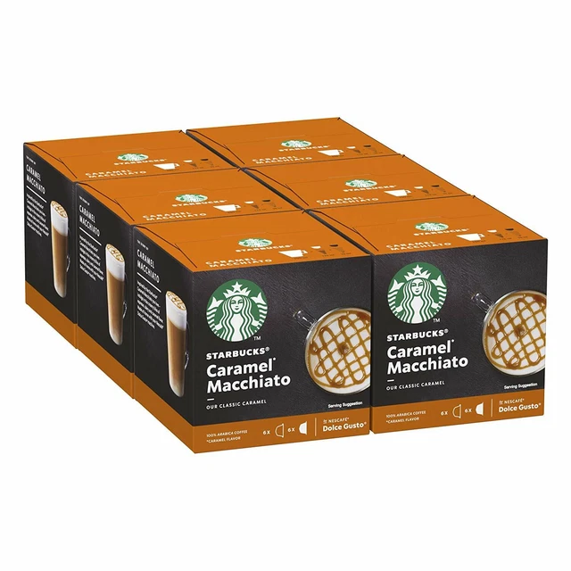 STARBUCKS Coffee Dolce Gusto Roast Pods Variety Mix Flavours 6 Packs 72 Capsules