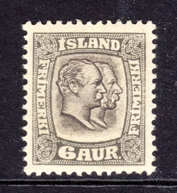 Iceland Scott #  75 VF Unused 1907 3 Aurar Kings Christian IX and Frederik VIII