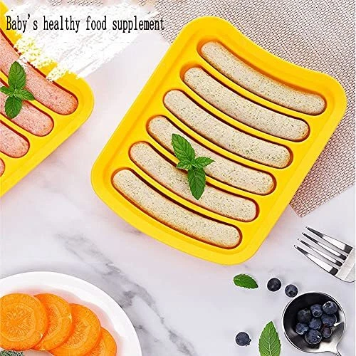 OUOQI 2x Silikon Wurstformen - Hot Dog Backformen Mit Deckel Für DIY Küche