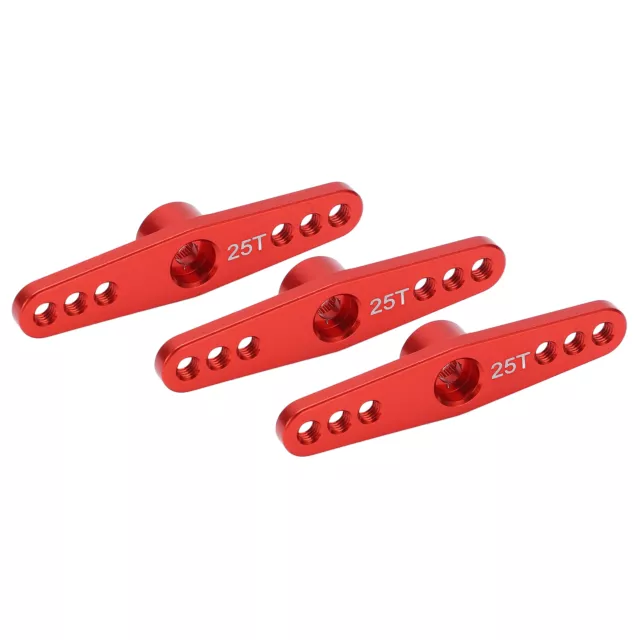 (Red)Double Servo Horn Arm Upgrade Part 3Pcs 25T Aluminum Alloy RC Servo Arm