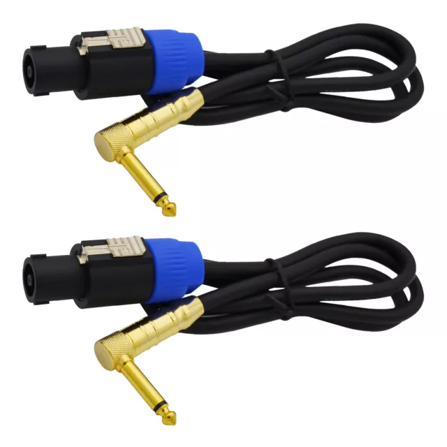 2,speaker wire 16 gauge Speaker Twist Male to 1/4" mono Male right angle GOLD