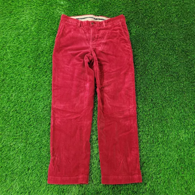 POLO Ralph-Lauren Preston Straight Corduroy Pants 35x31 (35x32) Cherry-Red Chino