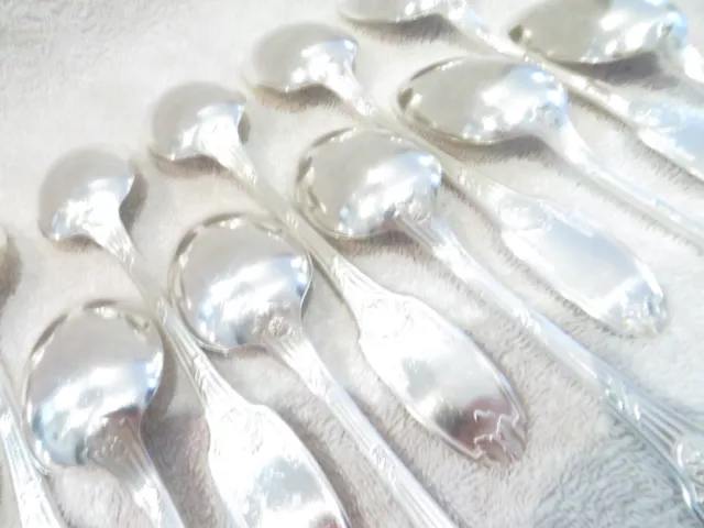 1900 french silver-plated 12 soup spoons Christofle empire st Delafosse 21,8cm