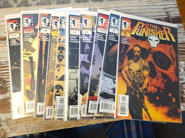 Marvel Knights: The Punisher #1-12 2000 Series 2001 Ennis /Dillon (Lot of 12)