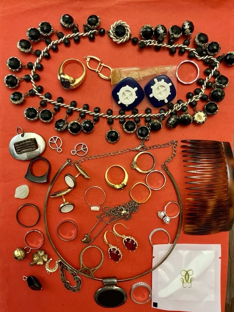 Lot De Bijoux Anciens à Restaurer Ou Détourner - Cuir Et Laiton - Lbb0294