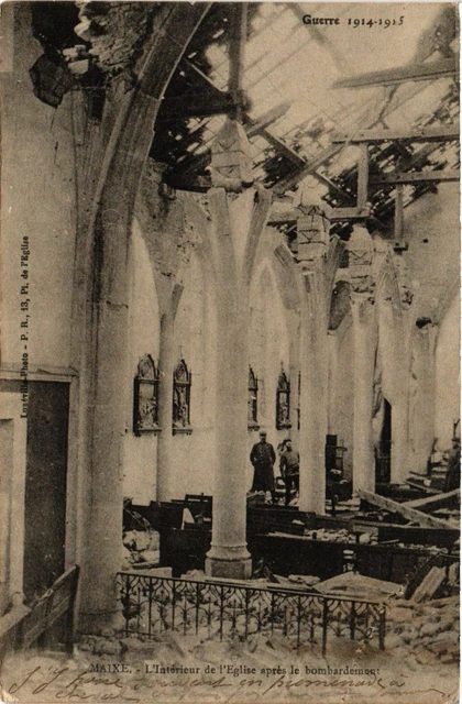 CPA MILITAIRE Maixe-L'intérieur de l'Eglise aprés le bombardement (315673)