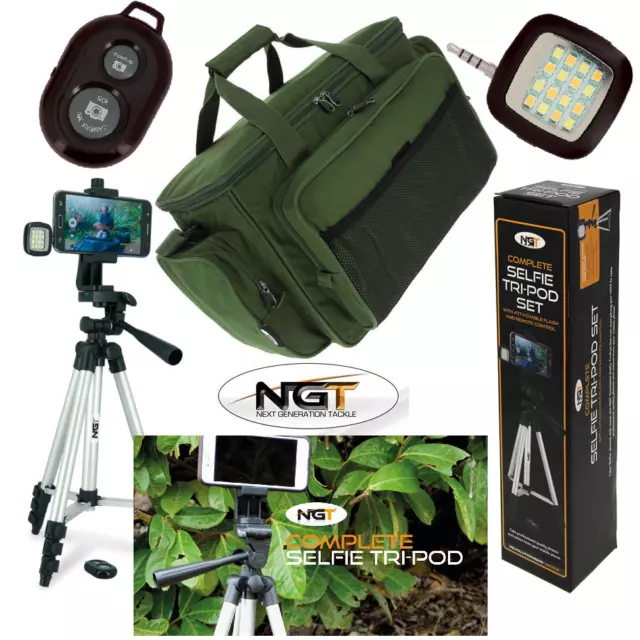 Ngt Selfie Smartphone Self Take System Camera Tripod + Carp Fishing Holdall Bag