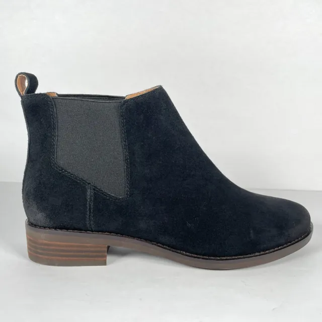 Lucky Brand Noahh Womens Size 8 M Chelsea Pull On Black Suede Ankle Boots Shoes
