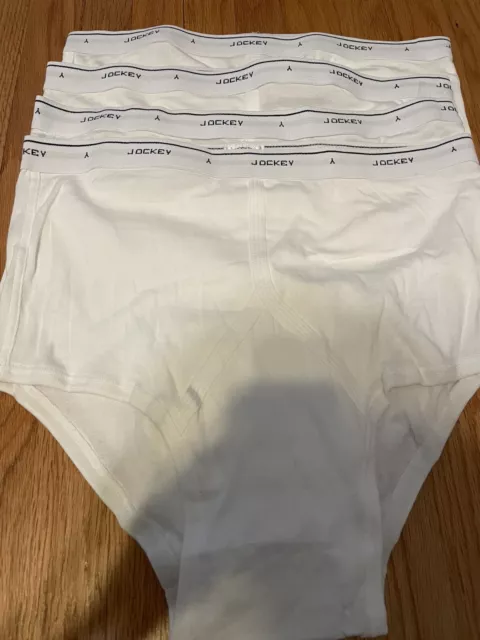 JOCKEY 3 WHITE CLASSIC BRIEFS SIZE 38 RN 61683 NEW NO PACKAGE 100% COTTON Y