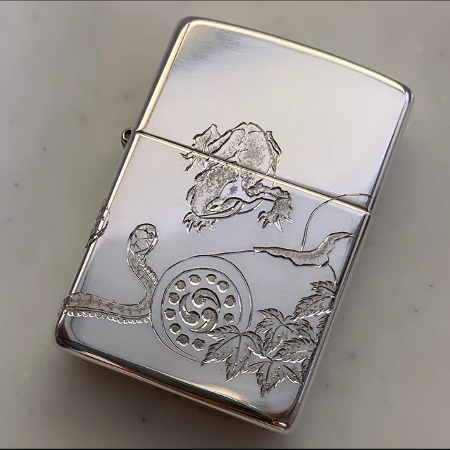Zippo Sterling Silver Atelier du Koto 3-Sided Pattern Oil Lighter Unused