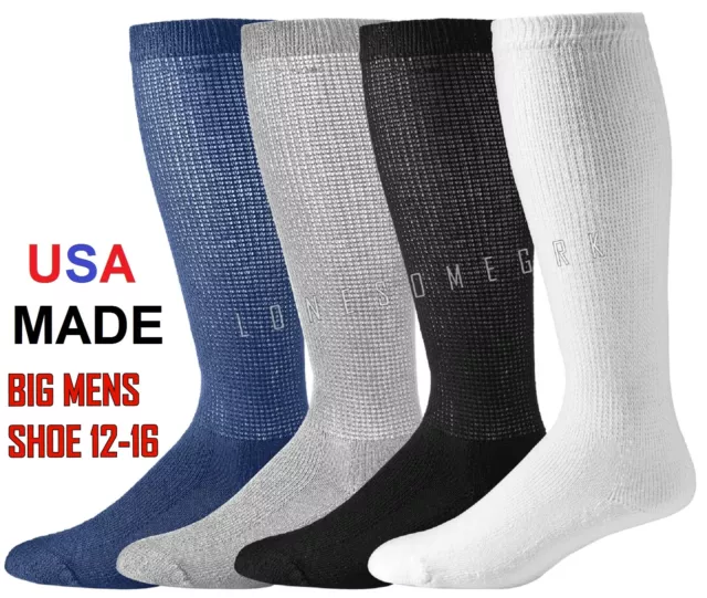 3 Pairs BIG Mens Physicians Choice OVER CALF / Knee Cushioned Diabetic Socks