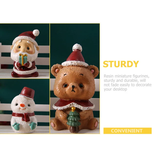 5pcs Weihnachtsdekoration Snowman Deer Santa Claus Weihnachtsbaum Bärenform 4