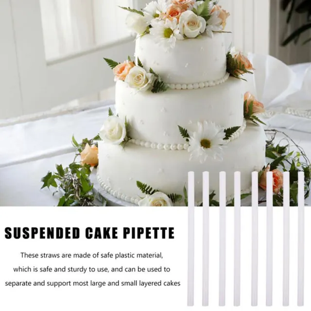 24Pcs Plastic Cake Dowel Rods Cake Support Rods Stacking Cake Straws Cake .Q6