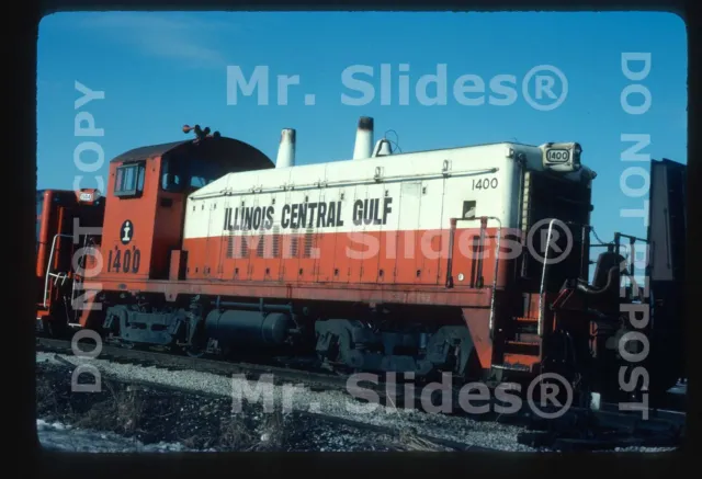 Original Slide ICG Illinois Central Gulf SW14 Class Leader W/Round Roof In 1982