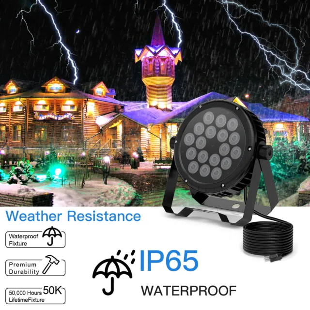 Waterproof Stage Par Light IP65 RGBW 180W LED PAR64 DMX512 Show Party Club DJ US