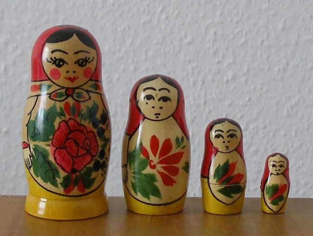 Russische Matroschka, Babuschka, Semenov-Matrjoschka,4 Holzpuppen! GESCHENKIDEE!