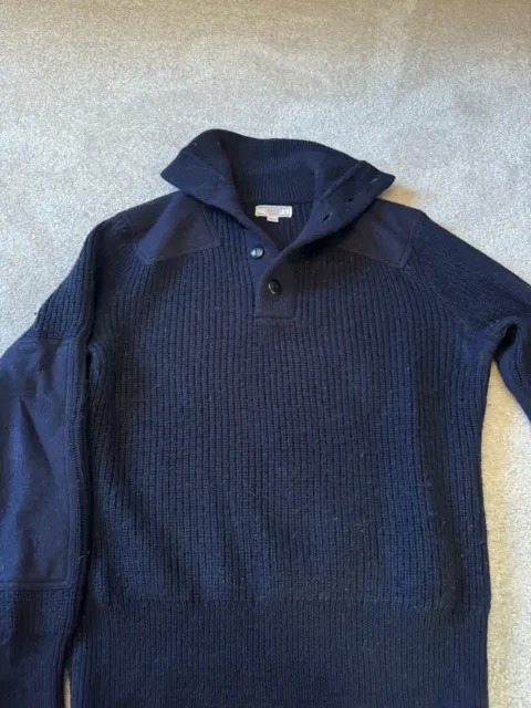 Jcrew Wallace Barnes Men’s Sweater Navy Shawl Military Small Wool