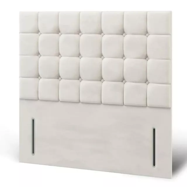 Plush Velvet Cube Headboard 45" High Floor Standing Headboard For Divan Beds