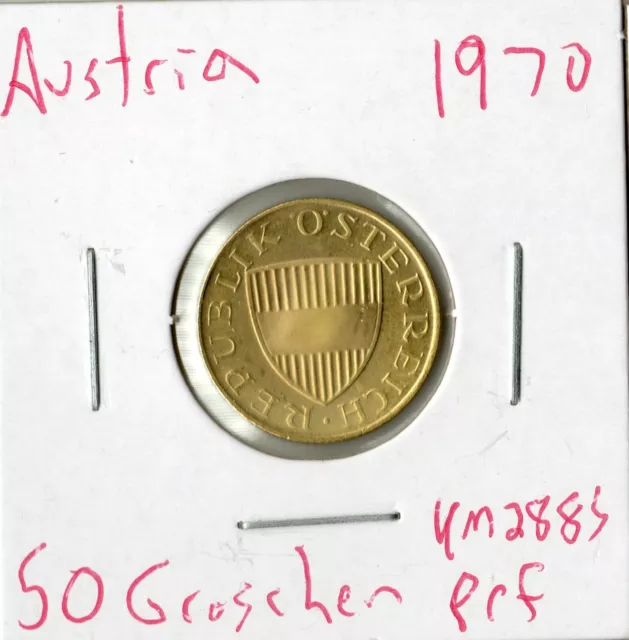 Coin Austria 50 Groschen 1970 KM2885, proof