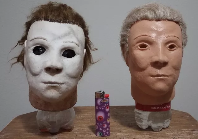 1:2 Scale Mini Michael Myers And Captain Kirk Latex Mask Set