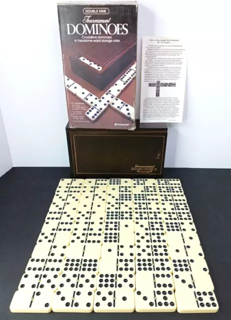 Vintage Double Nine Pressman Tournament Dominoes 55 Piece Bakelite Complete