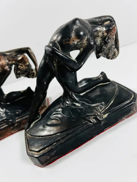 BEAUTIFUL Art Deco 1920's 30's Nude Woman Bookends STUNNING 2