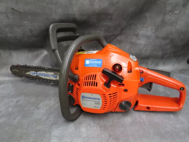 A Good Working Husqvarna 120 Two Stroke 13" Chainsaw With New Chain And Puller